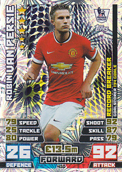 Robin van Persie Manchester United 2014/15 Topps Match Attax Record Breaker #430